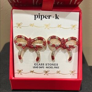 Piper K | Rhinestone Ribbon Earrings